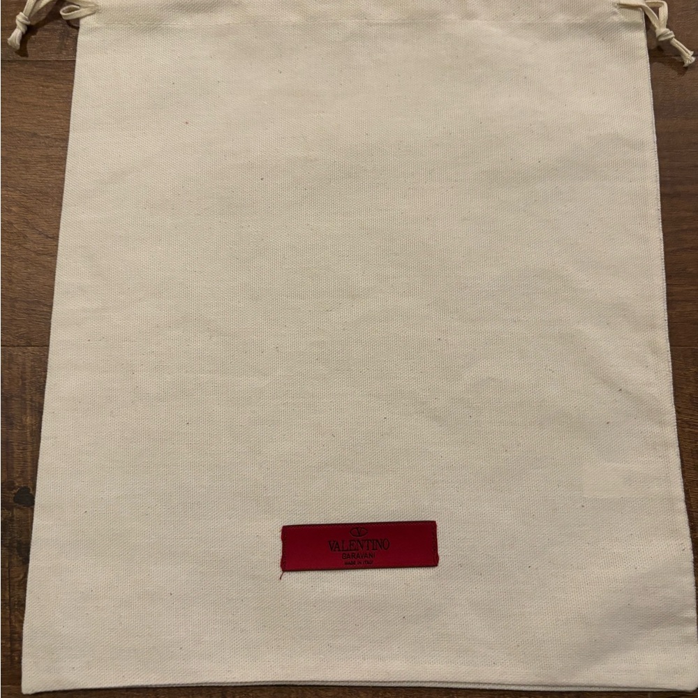 Valentino Cream Dust Bag with Red Logo